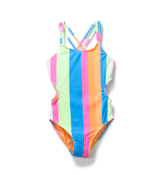 Thumbnail 1: Breaking Waves Big Girls One Piece Swimsuit 