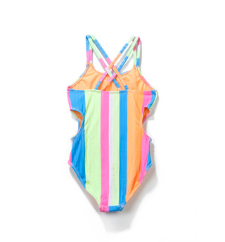 Thumbnail 2: Breaking Waves Big Girls One Piece Swimsuit 