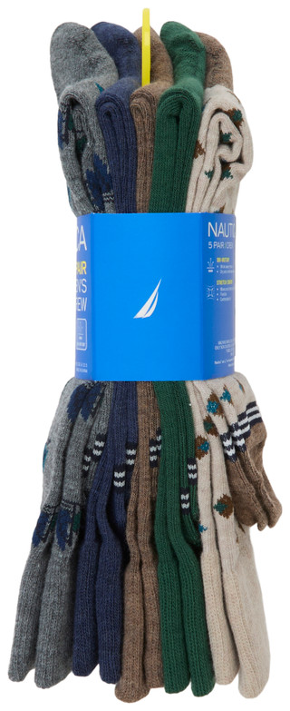 Thumbnail 2: Nautica Men's 5 Pk Dress Crew Socks 