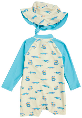 Thumbnail 2: Andy & Evan Baby Boys 2 Pc Long Sleeve Swimsuit 