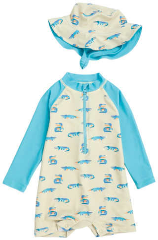 Thumbnail 1: Andy & Evan Baby Boys 2 Pc Long Sleeve Swimsuit 