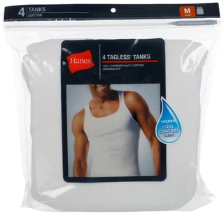 Thumbnail 1: Hanes Men's 4 Pk Sleeveless Tagless Cotton Tanks 