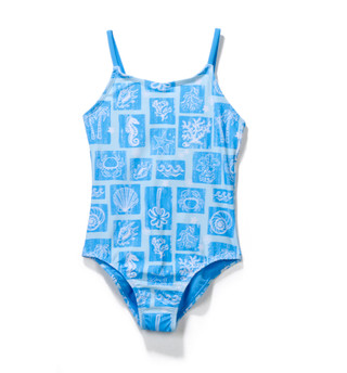 Thumbnail 1: Breaking Waves Big Girls One Piece Cross Back Swimsuit 