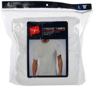Thumbnail 1: Hanes Men's 4 Pk Short Sleeve Tagless Cotton Undershirts 