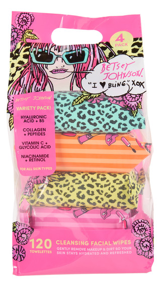 Thumbnail 1: Betsey Johnson 4 Pk Cleansing Facial Wipes  