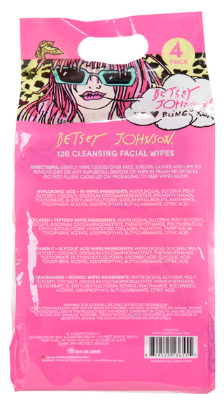 Thumbnail 2: Betsey Johnson 4 Pk Cleansing Facial Wipes  