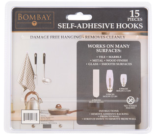 Thumbnail 2: Bombay 15 Pc Self Adhesive Hooks  