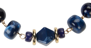 Thumbnail 2: Black Diamond Silver Tone Two-Layer Gem Necklace 
