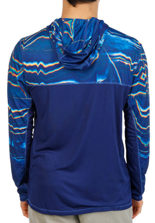 Thumbnail 3: REEL LEGENDS Men's Long Sleeve Vibrant Soundwave Hooded Shirt 
