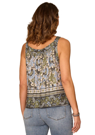 Thumbnail 3: Democracy Womens Sleeveless Smocked Scoop Neck Knit Tank 