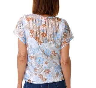 Thumbnail 5: Hearts of Palm Women's Short Sleeve Strappy Neck Top 