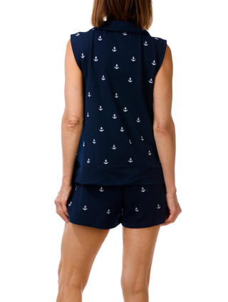 Thumbnail 3: Philosophy Women's 2 Pc Embroidered Anchor Shorts Set 
