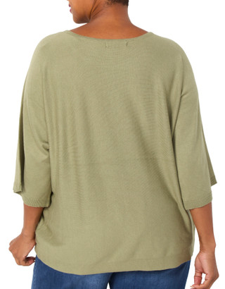 Thumbnail 2: ADRIENNE VITTADINI Plus Short Sleeve Embroidered Game Day Sweater 
