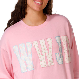 Thumbnail 2: April Kiss Juniors WWJD Crew Neck Sweater 