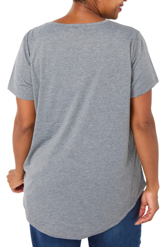Thumbnail 2: ONE WORLD Plus Short Sleeve Embellished Tailgate Season Top 