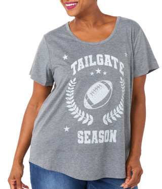 Thumbnail 1: ONE WORLD Plus Short Sleeve Embellished Tailgate Season Top 