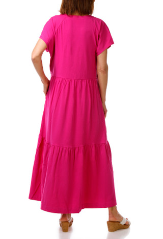 Thumbnail 2: DKNY Women's Short Sleeve Tiered Maxi Dress 