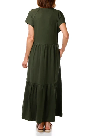 Thumbnail 2: DKNY Women's Short Sleeve Tiered Maxi Dress 
