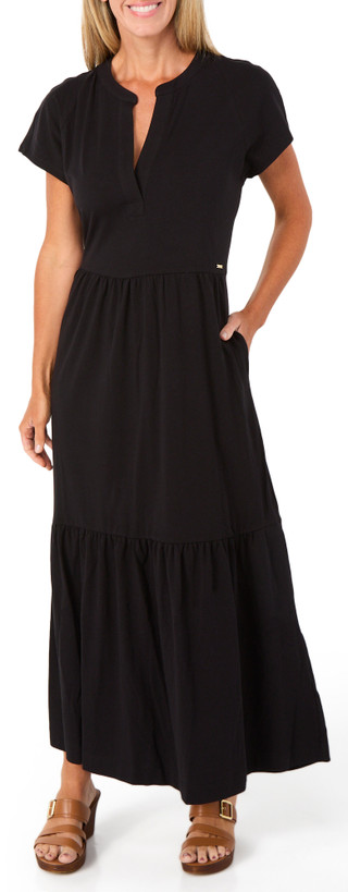 Thumbnail 1: DKNY Women's Short Sleeve Tiered Maxi Dress 
