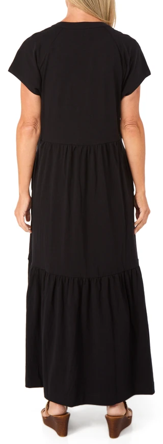 Thumbnail 2: DKNY Women's Short Sleeve Tiered Maxi Dress 