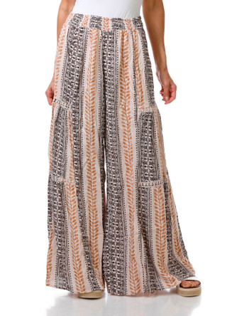 Thumbnail 1: ROMANTIC GYPSY Women's Smocked Stripe Wide Leg Pants 