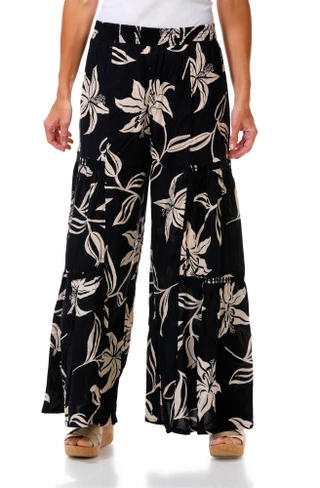 Thumbnail 1: ROMANTIC GYPSY Women's Smocked Wide Leg Flowy Pants 