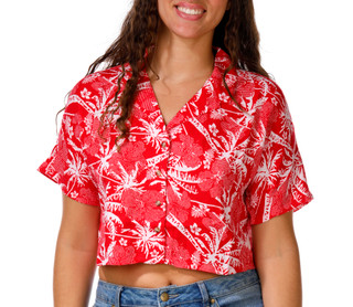 Thumbnail 1: Hurley Juniors Short Sleeve Print Crop Top 