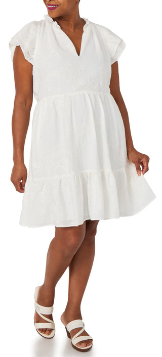 Thumbnail 1: Eliza J Women's Short Sleeve V-Neck Tiered Dress 