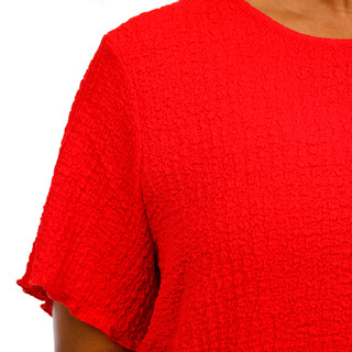 Thumbnail 4: For the Republic Plus Short Sleeve Solid Pucker Texture Top 