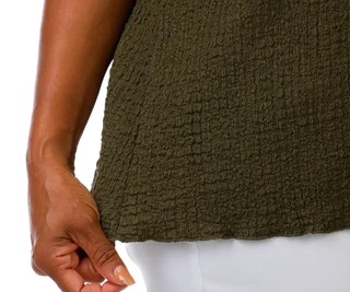 Thumbnail 5: For the Republic Plus Short Sleeve Solid Pucker Texture Top 