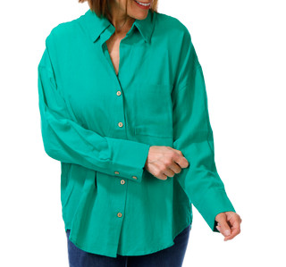 Thumbnail 1: Taelynn Women's Long Sleeve Button Down Linen Top 