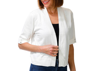 Thumbnail 1: Nina Leonard Women's Elbow Button Bolero 