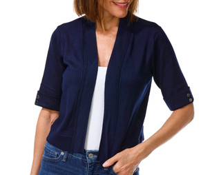 Thumbnail 1: Nina Leonard Women's Elbow Button Bolero 