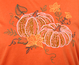 Thumbnail 2: Coral Bay Plus Short Sleeve Embellished Harvest Pumpkin Tee 