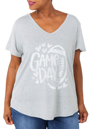 Thumbnail 1: ONE WORLD Plus Short Sleeve Embellished Game Day Top 