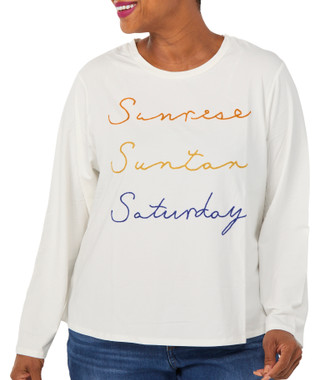 Thumbnail 1: Magical Season Plus Long Sleeve Sunrise Suntan Saturday Top 