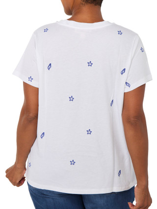 Thumbnail 2: Philosophy Plus Short Sleeve Embroidered Shell Top 