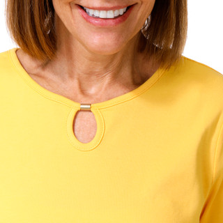 Thumbnail 2: Coral Bay Petite Hardware Keyhole Neck Top 