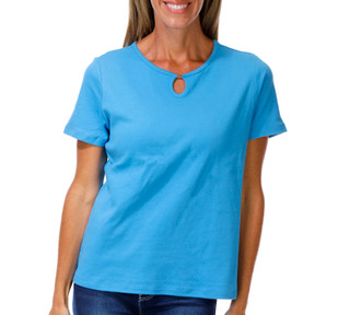 Thumbnail 1: Coral Bay Petite Hardware Keyhole Neck Top 