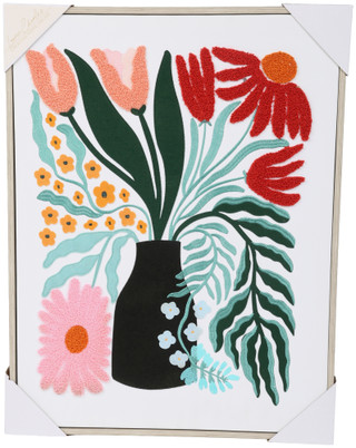 Thumbnail 1: Lauren Charles  19x25 Embroidered Floral Wall Art  