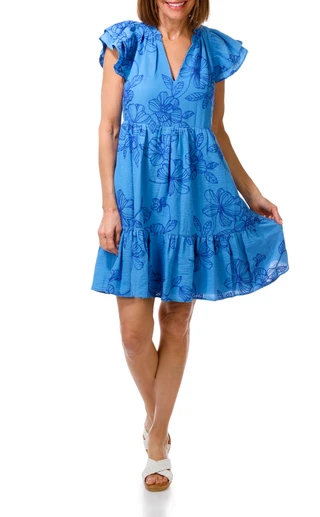 Thumbnail 1: Eliza J Women's Short Sleeve V-Neck Tiered Dress 