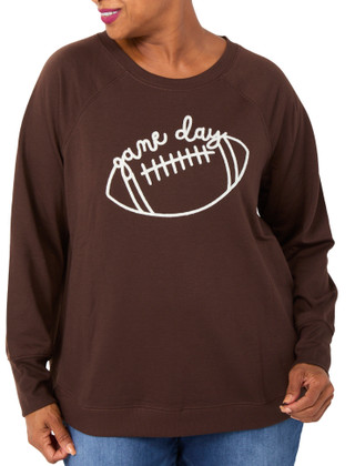 Thumbnail 1: Philosophy Plus Long Sleeve Embroidered Football Sweater 