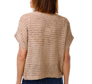 Thumbnail 2: Blu Pepper Juniors Short Sleeve Crochet Top 