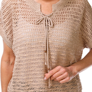 Thumbnail 3: Blu Pepper Juniors Short Sleeve Crochet Top 