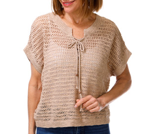 Thumbnail 1: Blu Pepper Juniors Short Sleeve Crochet Top 