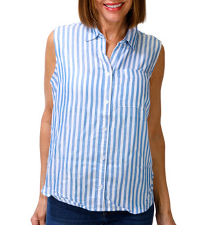 Thumbnail 1: Dash Women's Sleeveless Button Front Striped Top 