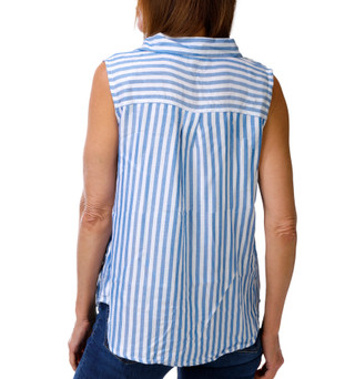 Thumbnail 2: Dash Women's Sleeveless Button Front Striped Top 