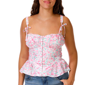 Thumbnail 1: LUSH Juniors Tie Front Tank Top 