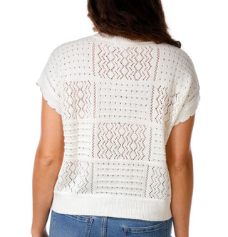 Thumbnail 2: Blu Pepper Juniors Short Sleeve Button Down Crochet Top 