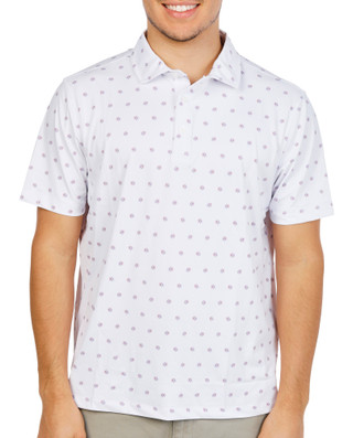 Thumbnail 1: Kenneth Cole Men's Short Sleeve Printed Performance Polo 